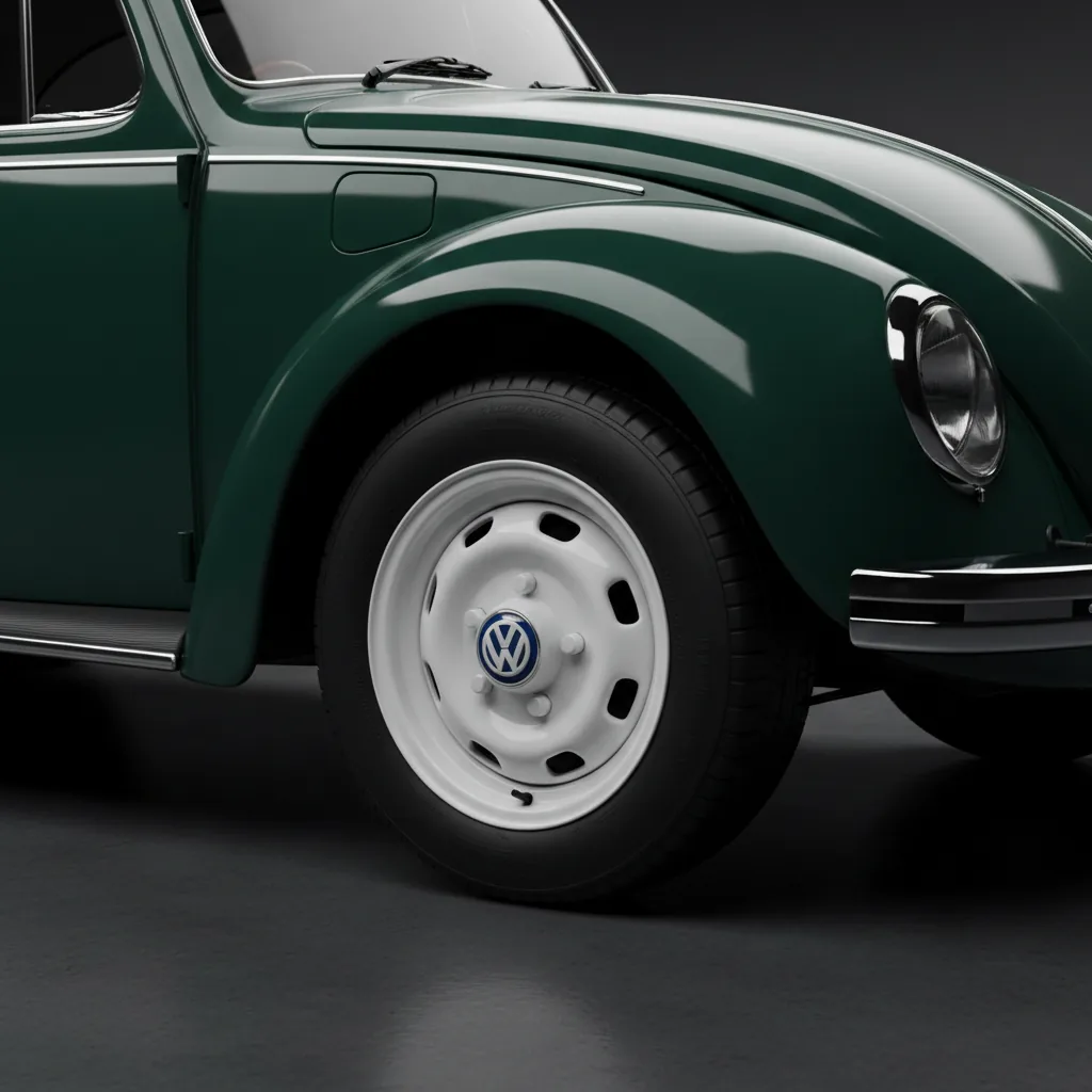 Wizualizacja: felga biały połysk w klasyku (Volkswagen Beetle)