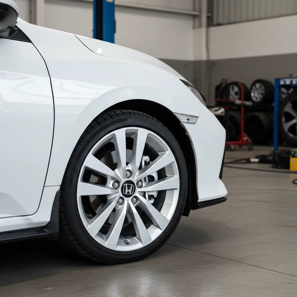 Wizualizacja: felga srebrny — Honda Civic hatchback