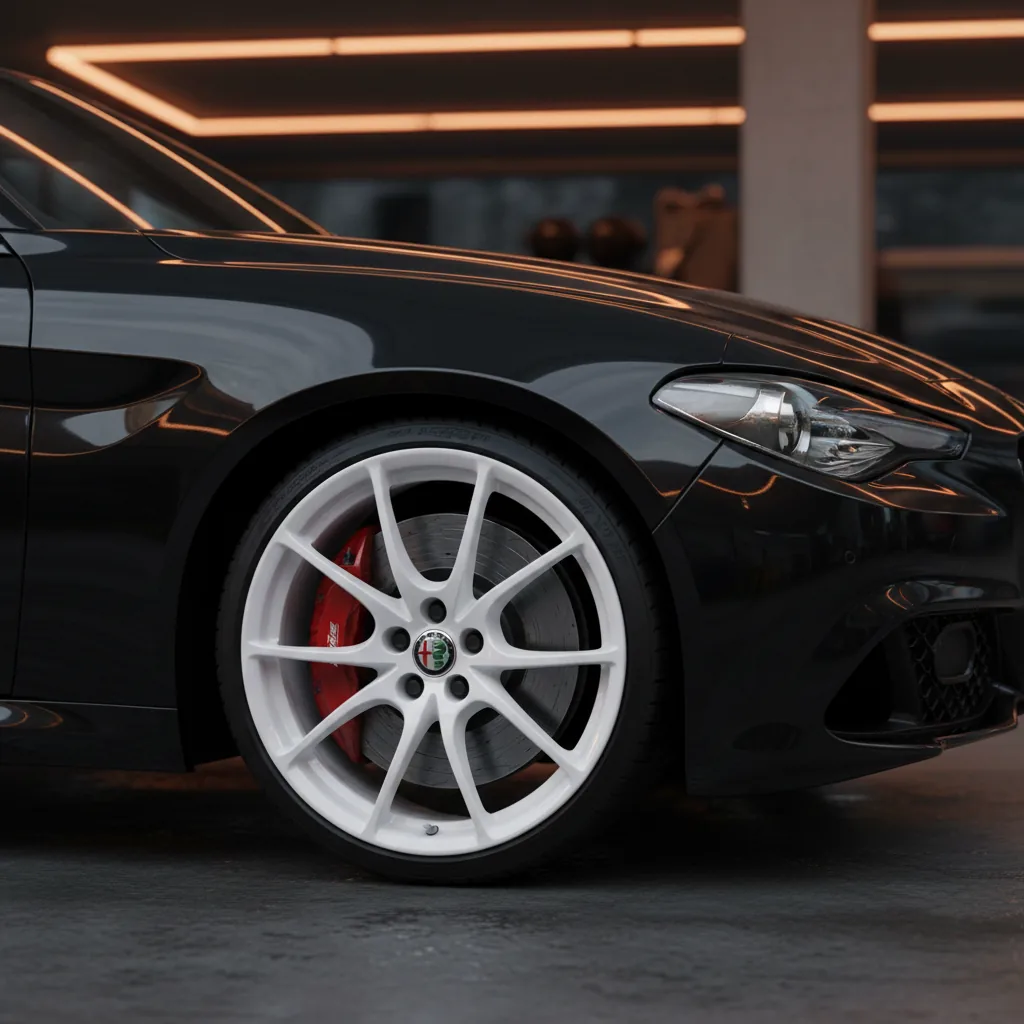 Wizualizacja: felga 18″ biały połysk w Alfa Romeo Giulia