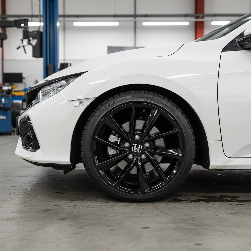 Wizualizacja: felga czarny połysk — Honda Civic hatchback