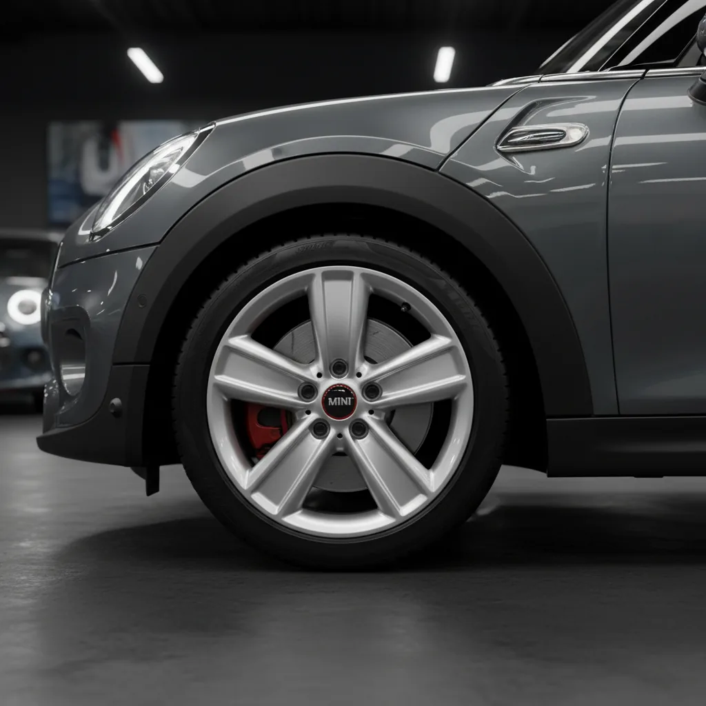 Wizualizacja: felga srebrny — Mini Cooper hatchback