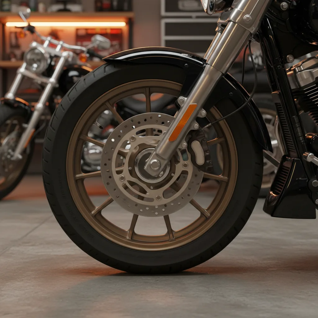 Wizualizacja: felga brąz mat w motocyklu Harley-Davidson Softail