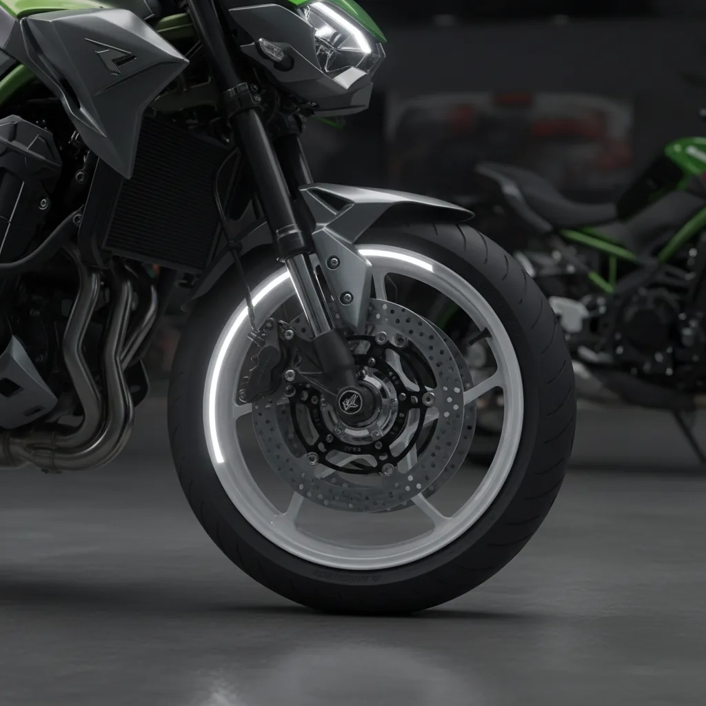 Wizualizacja: felga biały połysk w motocyklu Kawasaki Z900