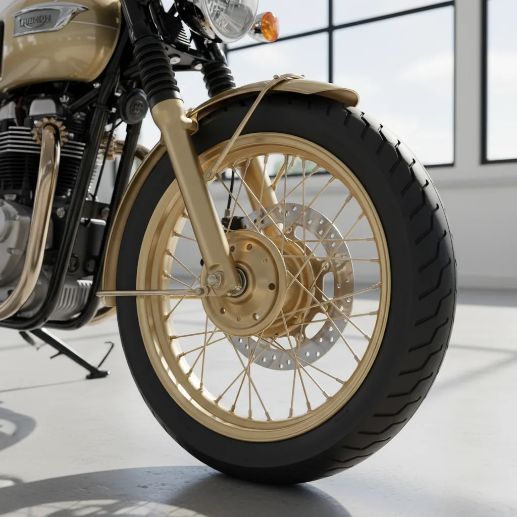 Wizualizacja: felga szampański w motocyklu Triumph Bonneville