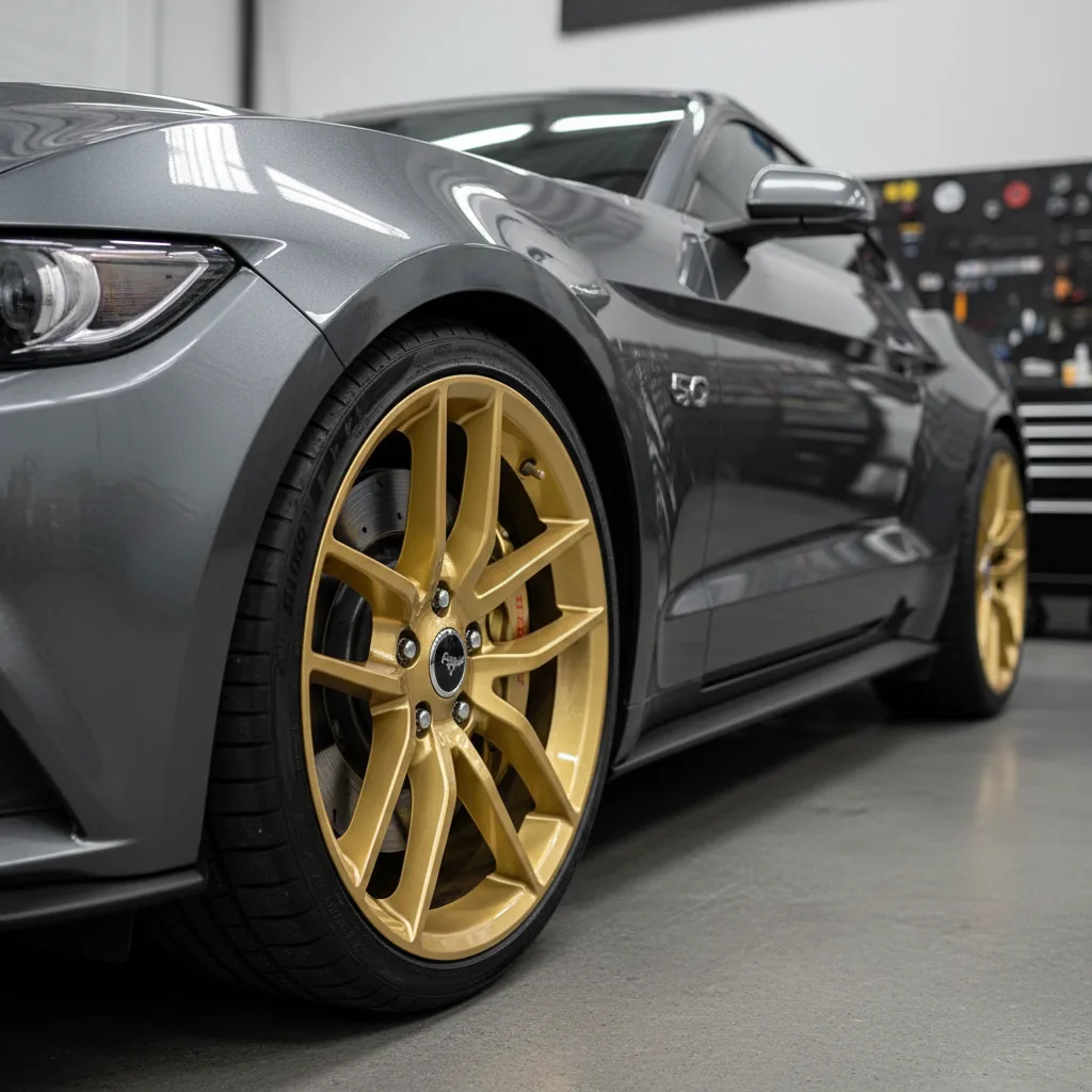 Wizualizacja: felga złoty — Ford Mustang coupe