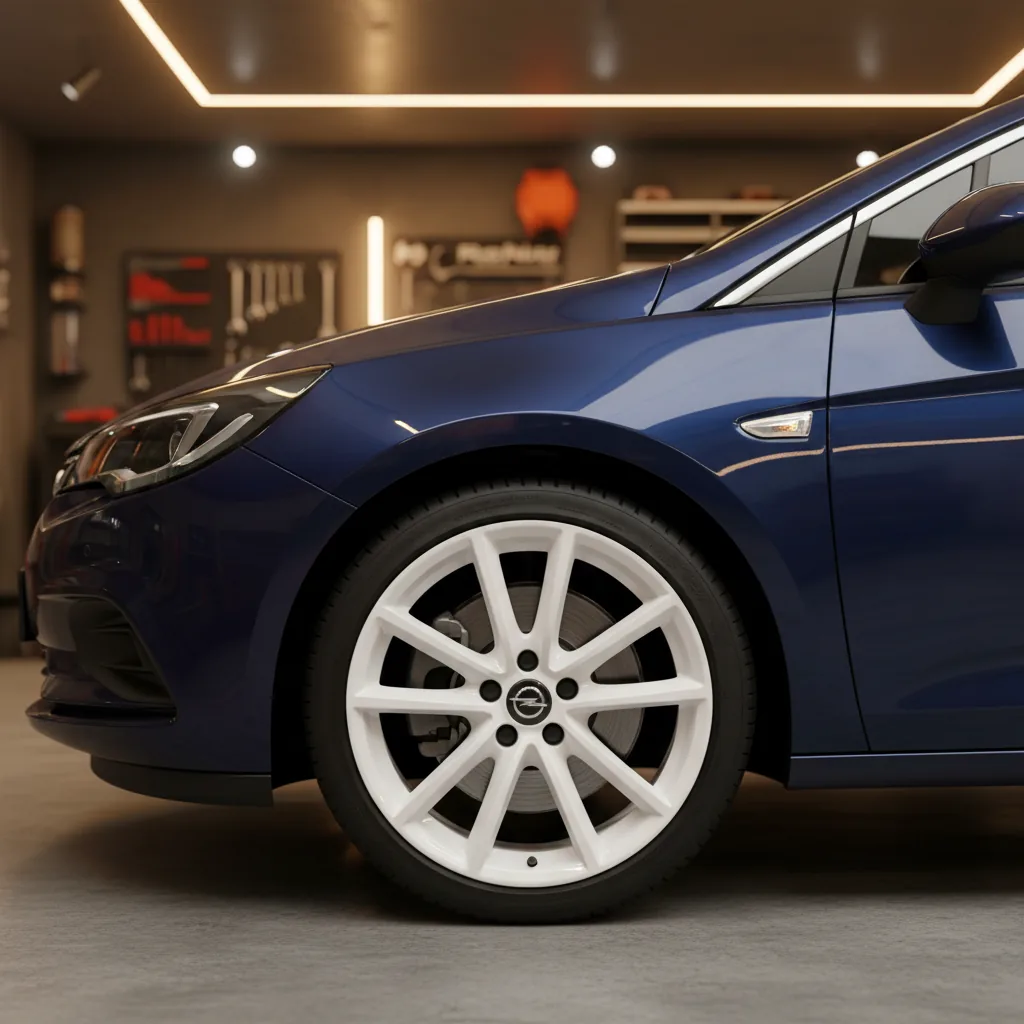 Wizualizacja: felga biały połysk — Opel Astra hatchback