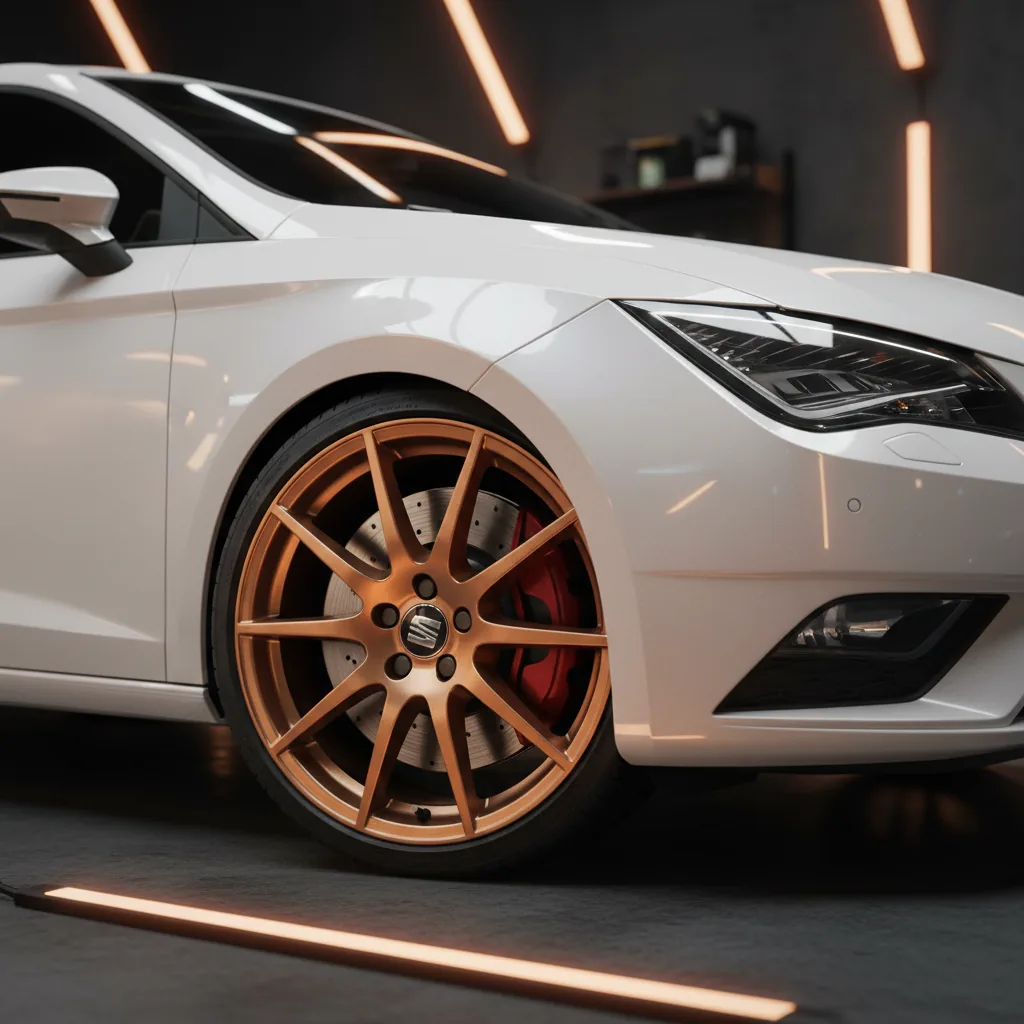 Wizualizacja: felga miedziany — Seat Leon hatchback