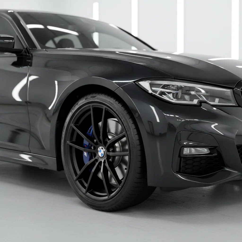 Wizualizacja: felga czarny mat — BMW 3 Series sedan