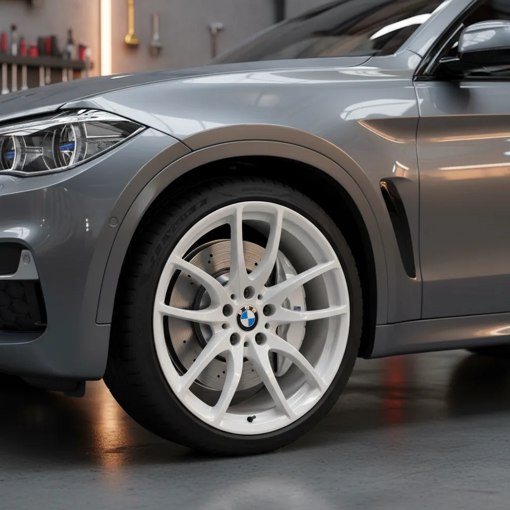 Wizualizacja: felga biały połysk — BMW X6 coupe SUV